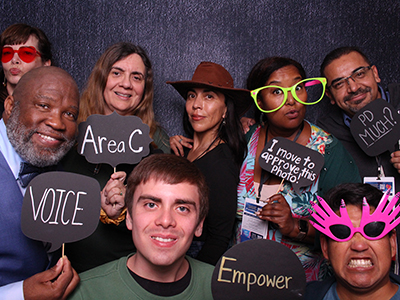 ASCCC Spring Plenary reception photo booth fun.