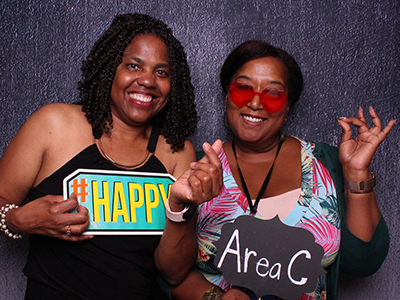 ASCCC Spring Plenary reception photo booth fun.