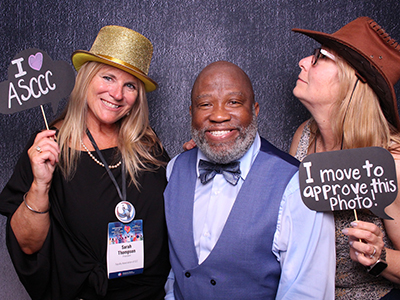 ASCCC Spring Plenary reception photo booth fun.