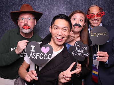 ASCCC Spring Plenary reception photo booth fun.