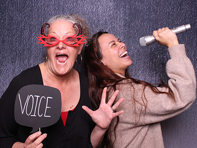ASCCC Spring Plenary reception photo booth fun.